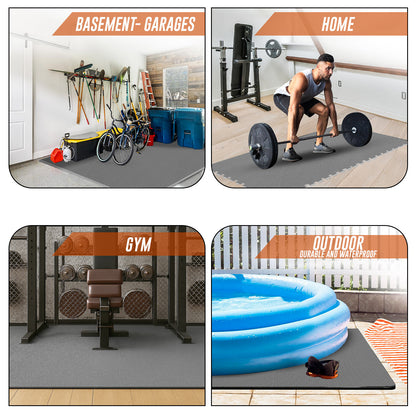 EVA INTERLOCKING FLOOR MATS SOFT FOAM GYM FLOORING MAT YOGA TILES 25 MM 60X60Cm - Top Beat Cart