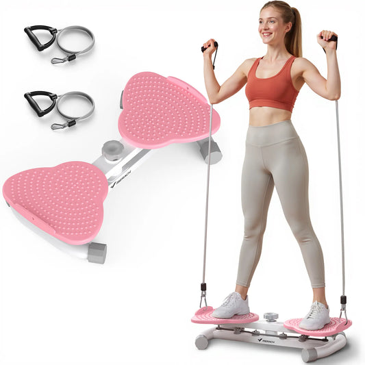 Merach Waist Twist Machine Toned Abs Waist Twister Can Stand with Feet Apart Double Non-Slip No Noise Use Exercise Equipment Abdominal Roller Workout Summervibes