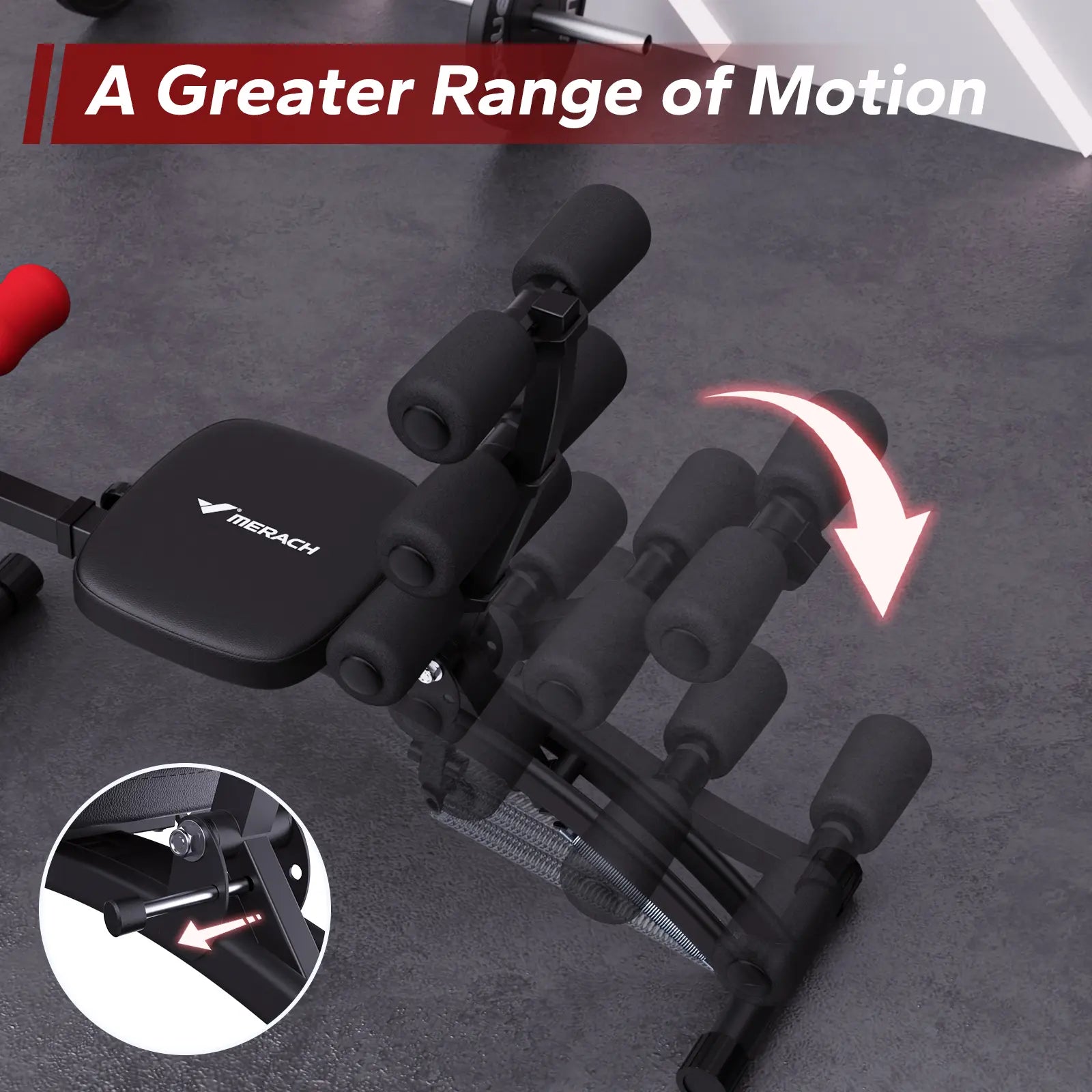 Merach Adjustable Weight Bench, Multi-Functional Full-Body Dumbbell Workouts, 300Lbs Capacity Triangular Structure, Ergonomic Padded Backrest, Exercise Machine for Home Gym Strength Training Summervibes