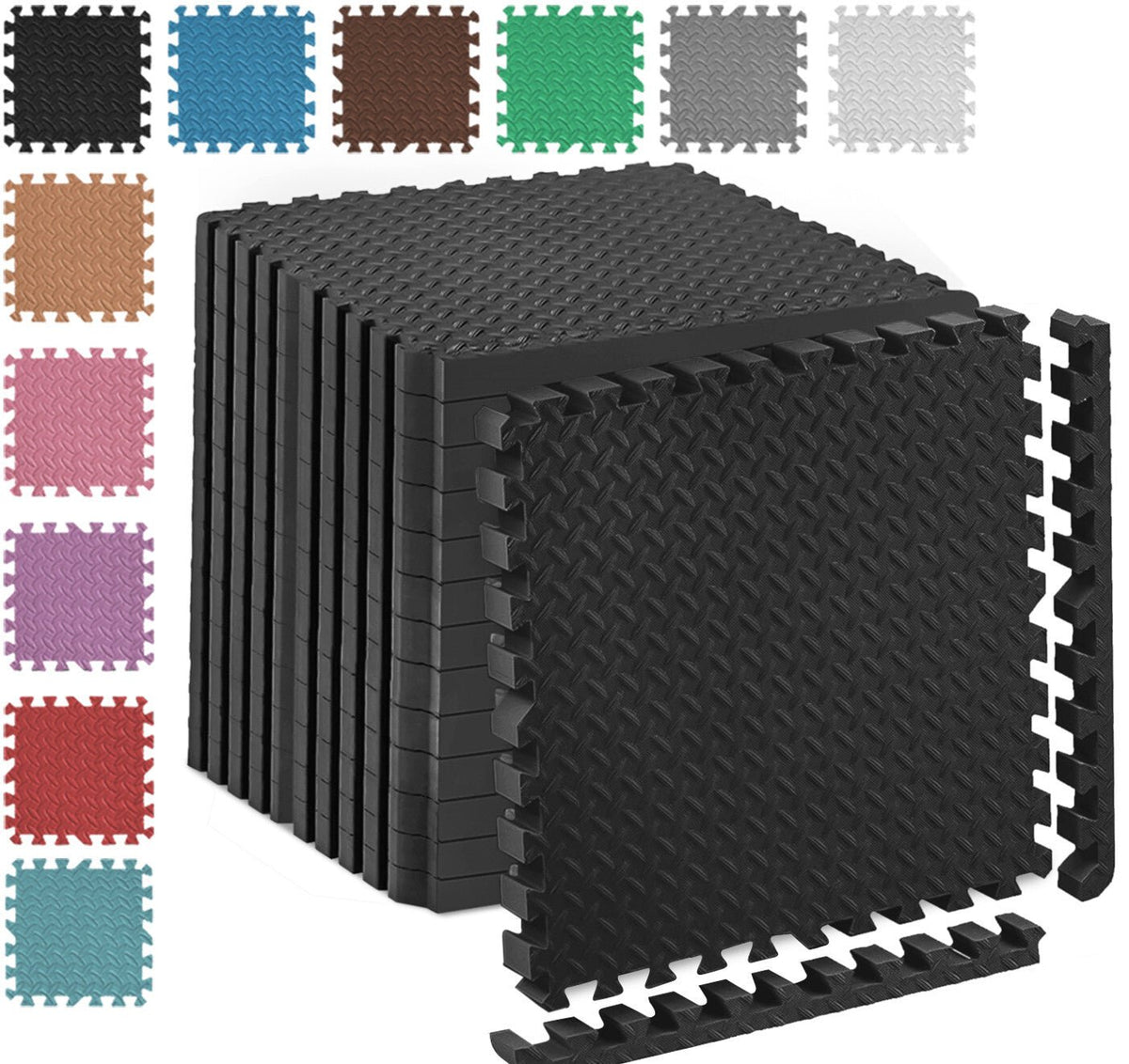 EVA INTERLOCKING FLOOR MATS SOFT FOAM GYM FLOORING MAT YOGA TILES 25 MM 60X60Cm - Top Beat Cart
