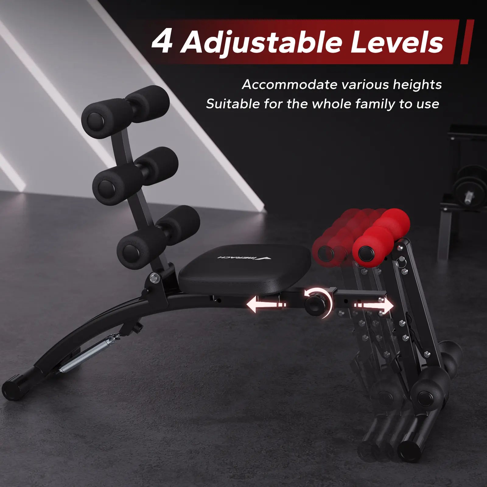 Merach Adjustable Weight Bench, Multi-Functional Full-Body Dumbbell Workouts, 300Lbs Capacity Triangular Structure, Ergonomic Padded Backrest, Exercise Machine for Home Gym Strength Training Summervibes
