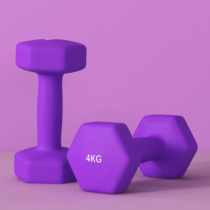 Set of 6 Dumbbells, Hexagonal Weights Pair, 2 X 3Kg, 2 X 4Kg, 2 X 5Kg - Top Beat Cart