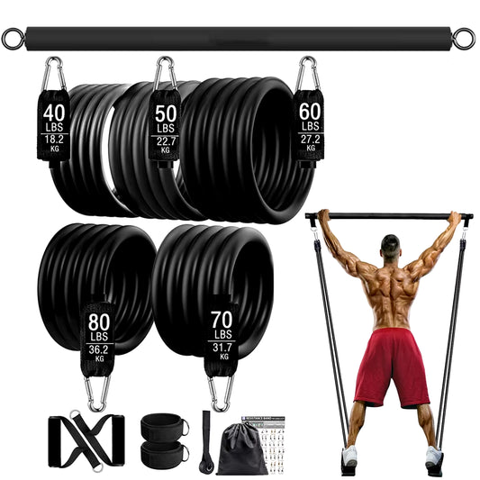 300Lb Fitness Booty Resistance Elastic Band Workout for Training Home Exercise Sport Gym Dumbbell Harness Set Expander Equipment - Top Beat Cart