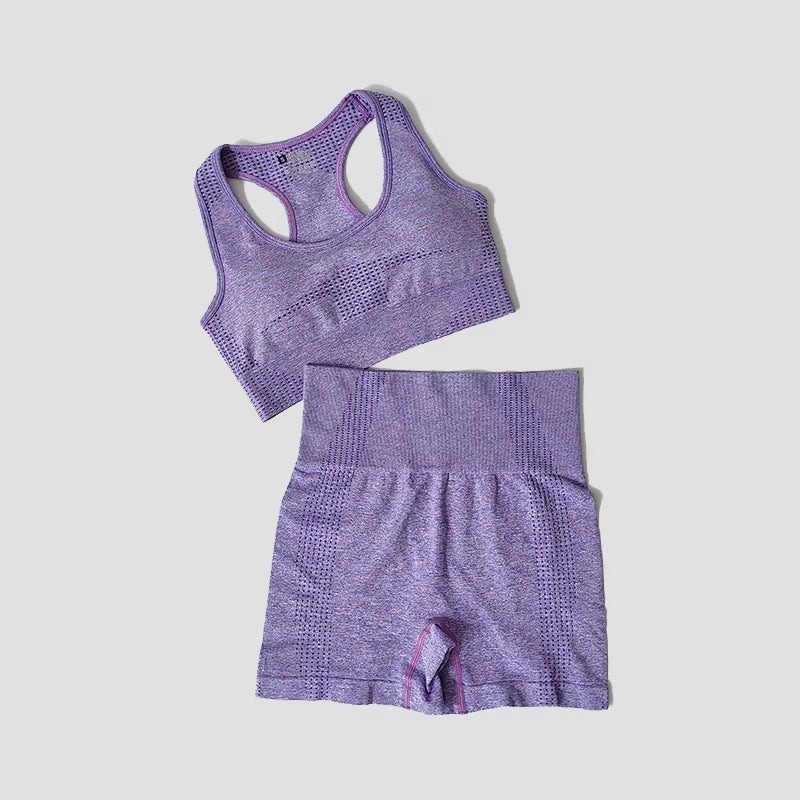 Women Seamless 2PCS Yoga Set Sports Bra High Waist Fitness Gym Shorts Gym Set Running Sportswear Workout Clothes Sports Suits - Top Beat Cart
