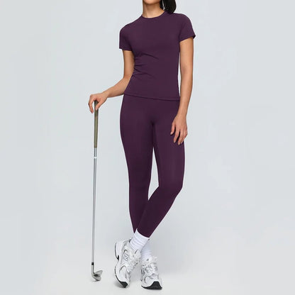 Yoga Set Quick Dry 2 Piece Female Short-Sleeved Long Pants Outdoor Sportswear Fitness Suit plus Size Sport Outfit for Woman - Top Beat Cart