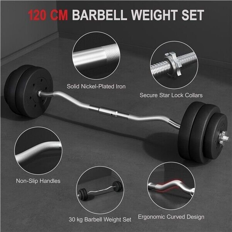 Barbell Weight Set 30Kg/25Kg/20Kg Barbell Adjustable Gym Weight for Home Fitness - Top Beat Cart