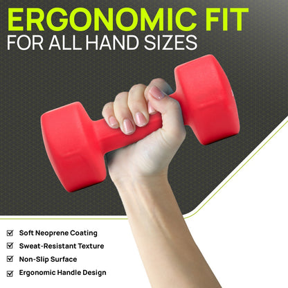 Neoprene Dumbbells Hand Weights Pair Exercise Iron Set Home Gym Fitness Aerobic - Top Beat Cart
