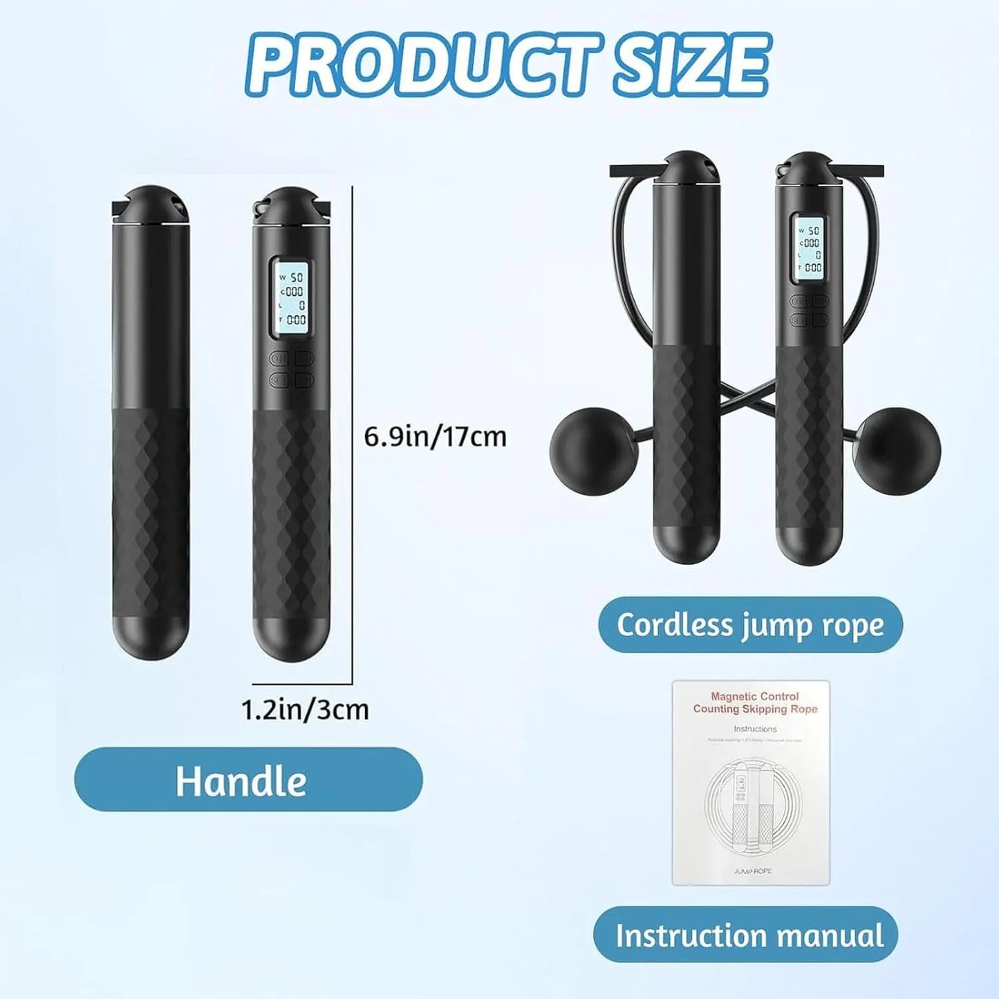 Smart Gravity Ball Jump Rope - Cordless Skipping with Digital Counter, Adjustable Weight for Home/Gym Workouts