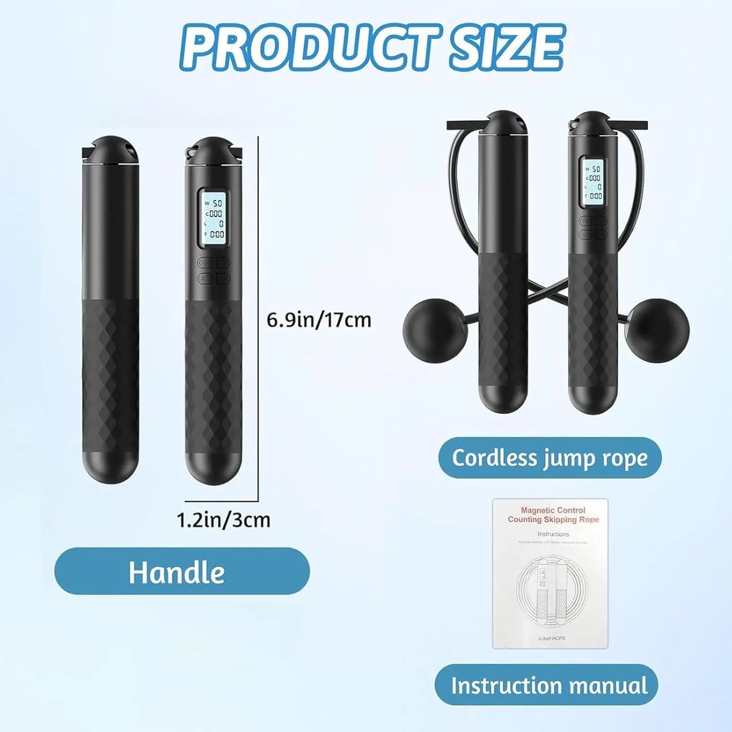 Smart Gravity Ball Jump Rope - Cordless Skipping with Digital Counter, Adjustable Weight for Home/Gym Workouts
