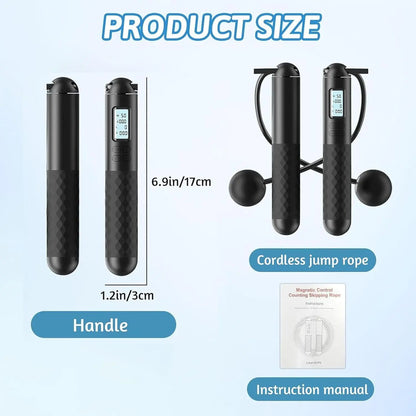 Smart Gravity Ball Jump Rope - Cordless Skipping with Digital Counter, Adjustable Weight for Home/Gym Workouts