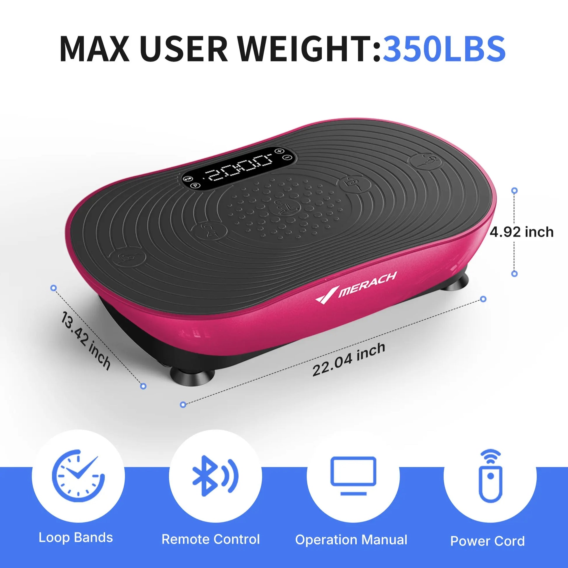 Merach Vibration Plate Exercise Machine with Lymphatic Drainage Feature Compact Design for Full Body Workout Max User Weight 400LBS Home Gym Equipment Summervibes