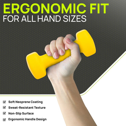 Neoprene Dumbbells Hand Weights Pair Exercise Iron Set Home Gym Fitness Aerobic - Top Beat Cart