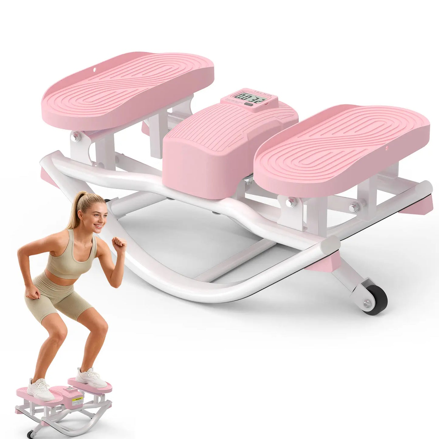 HOTWAVE Rockstepper Leg, Glute, and Core Trainer — 3D Rocking Glute Workout,350 Lb Weight Capacity, No-Assembly Required Cardio Stepper, Indoor Fitness Equipment Summervibes