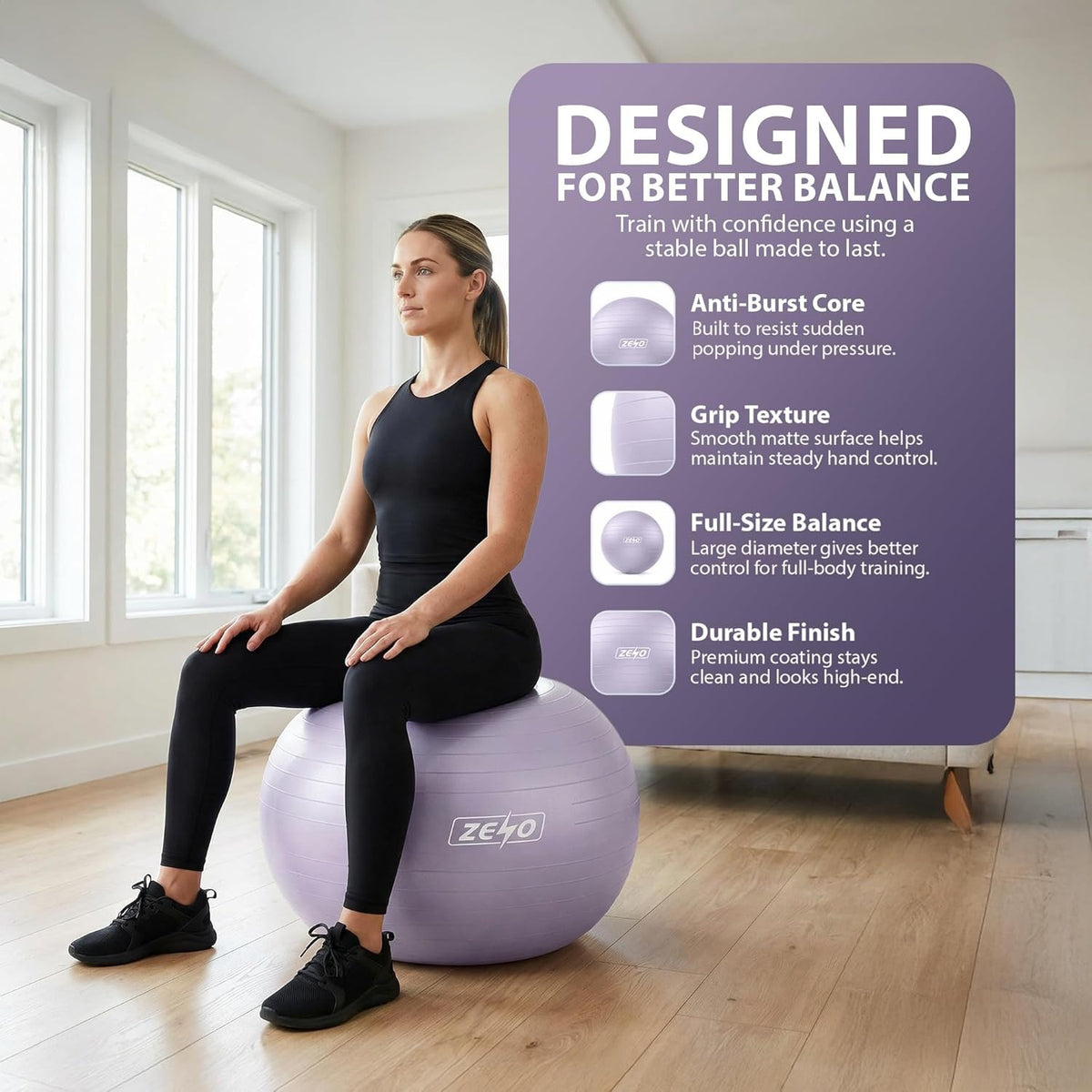 EXERCISE GYM BALL SWISS PILATES YOGA CORE TRAINING PREGNANCY BIRTHING ANTI-BURST - Top Beat Cart