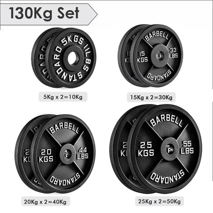 Cast Iron Weight Plates Set Pair 2" Hole Disc Dumbbell Olympic Barbell Weights