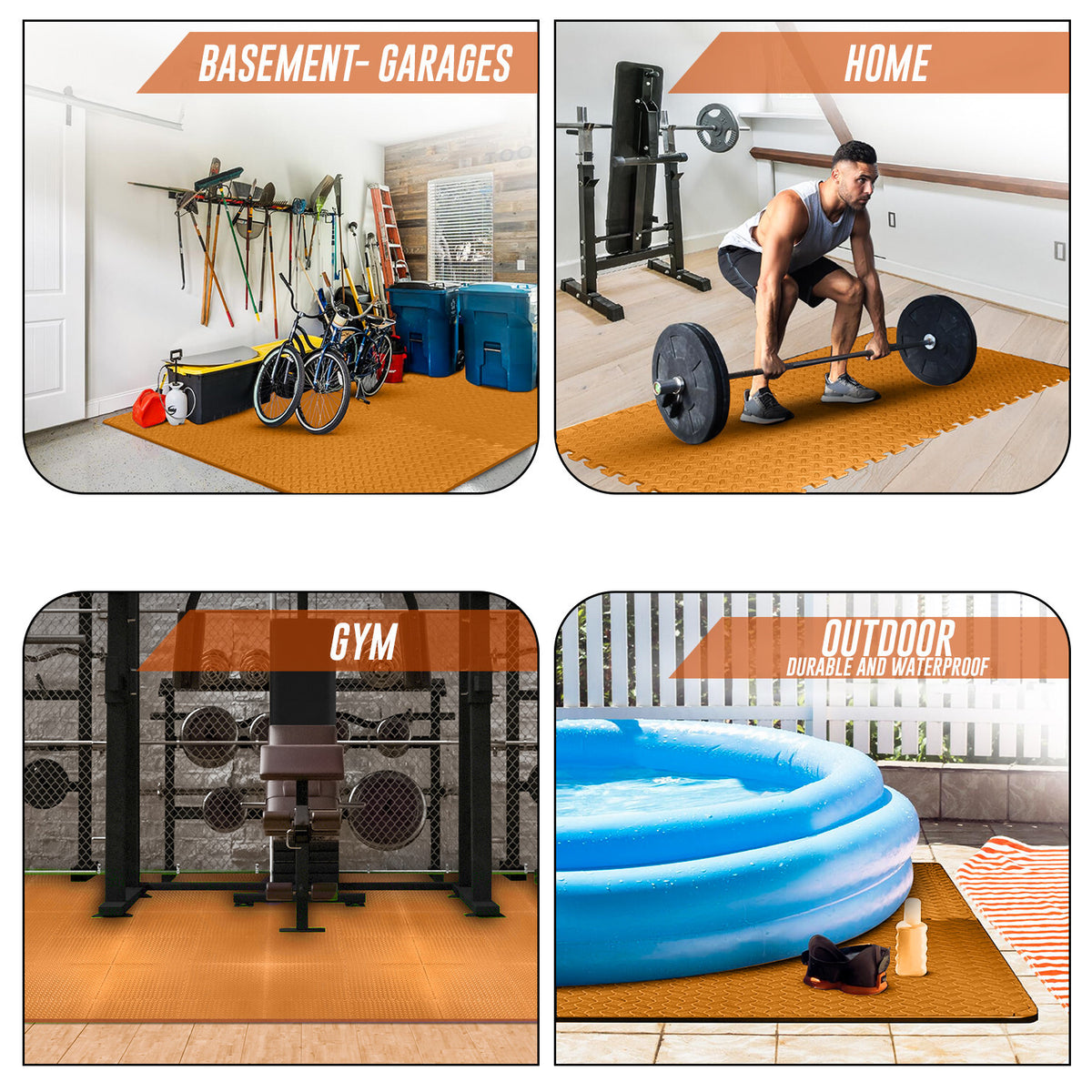 EVA INTERLOCKING FLOOR MATS SOFT FOAM GYM FLOORING MAT YOGA TILES 25 MM 60X60Cm - Top Beat Cart