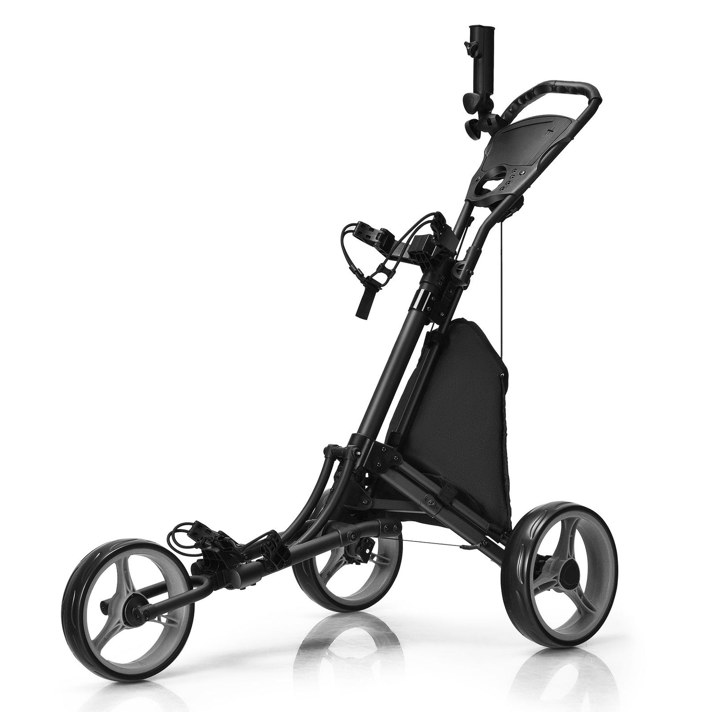 3 Wheel Golf Push Pull Cart with Adjustable Height Handle