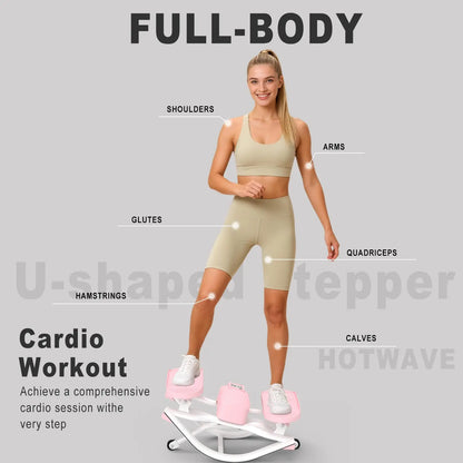 HOTWAVE Rockstepper Leg, Glute, and Core Trainer — 3D Rocking Glute Workout,350 Lb Weight Capacity, No-Assembly Required Cardio Stepper, Indoor Fitness Equipment Summervibes