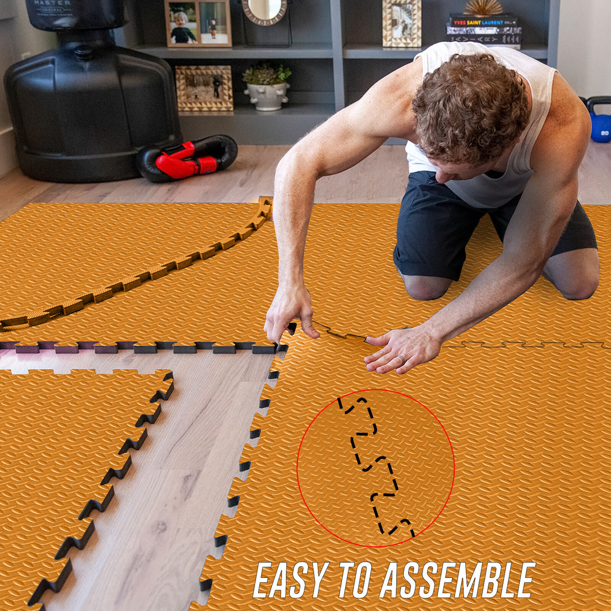 EVA INTERLOCKING FLOOR MATS SOFT FOAM GYM FLOORING MAT YOGA TILES 25 MM 60X60Cm - Top Beat Cart