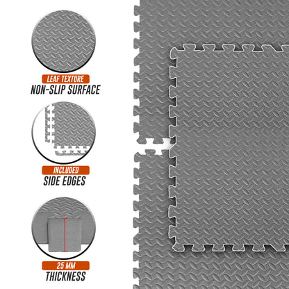 EVA INTERLOCKING FLOOR MATS SOFT FOAM GYM FLOORING MAT YOGA TILES 25 MM 60X60Cm - Top Beat Cart