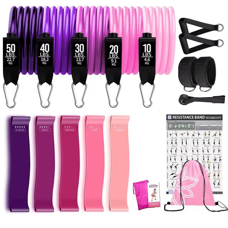 200Lbs Resistance Bands Set Exercise Workout Loop Bands Gym Training Fitness Sports Gym Equipment for Home Bodybuilding Weight - Top Beat Cart
