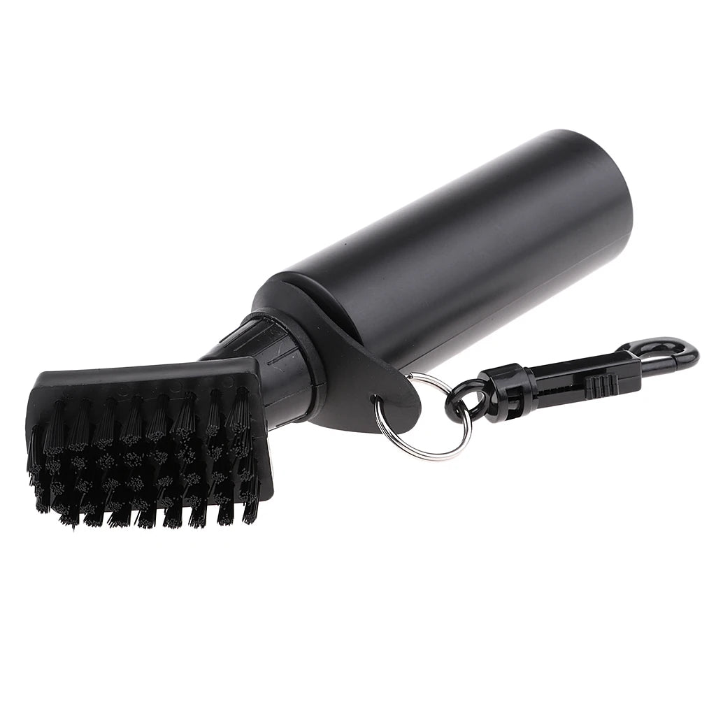 Protable Golf Club Groove Brush Plastic Cleaning Brush Golf Cleaner with Water Bottle Self-Contained Water Brush - Black Ball
