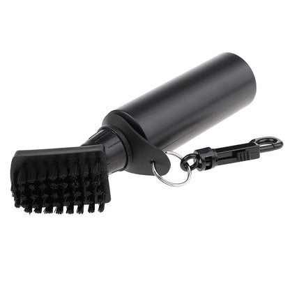 Protable Golf Club Groove Brush Plastic Cleaning Brush Golf Cleaner with Water Bottle Self-Contained Water Brush - Black Ball