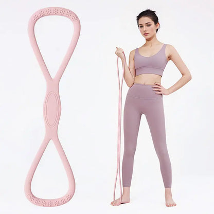 YICF Portable Figure-8 Resistance Band, Unisex Fitness Equipment for On-The-Go Workouts. Silicone Elastic Band, Suitable for Gyms, Yoga, and Pilates. Ideal for Home Workouts and Travel. Tiktokshopspringglowup