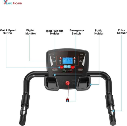Treadmill Electric Running Walking Machine Manual 9% Incline Home Gym Folding UK - Top Beat Cart
