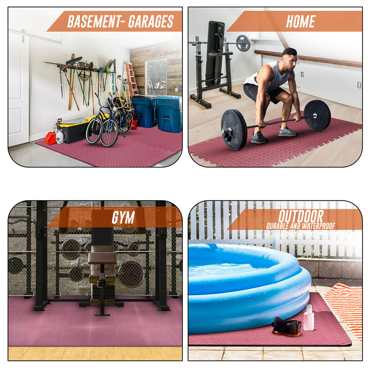 EVA INTERLOCKING FLOOR MATS SOFT FOAM GYM FLOORING MAT YOGA TILES 25 MM 60X60Cm - Top Beat Cart