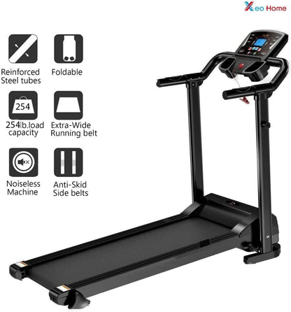 Treadmill Electric Running Walking Machine Manual 9% Incline Home Gym Folding UK - Top Beat Cart