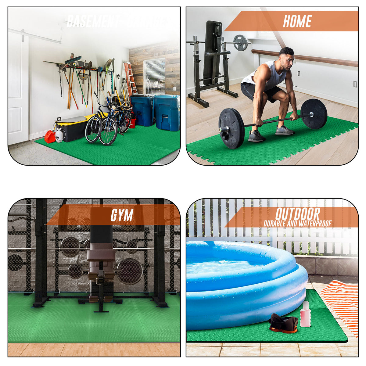 EVA INTERLOCKING FLOOR MATS SOFT FOAM GYM FLOORING MAT YOGA TILES 25 MM 60X60Cm - Top Beat Cart