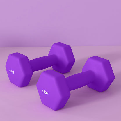 Set of 6 Dumbbells, Hexagonal Weights Pair, 2 X 3Kg, 2 X 4Kg, 2 X 5Kg - Top Beat Cart