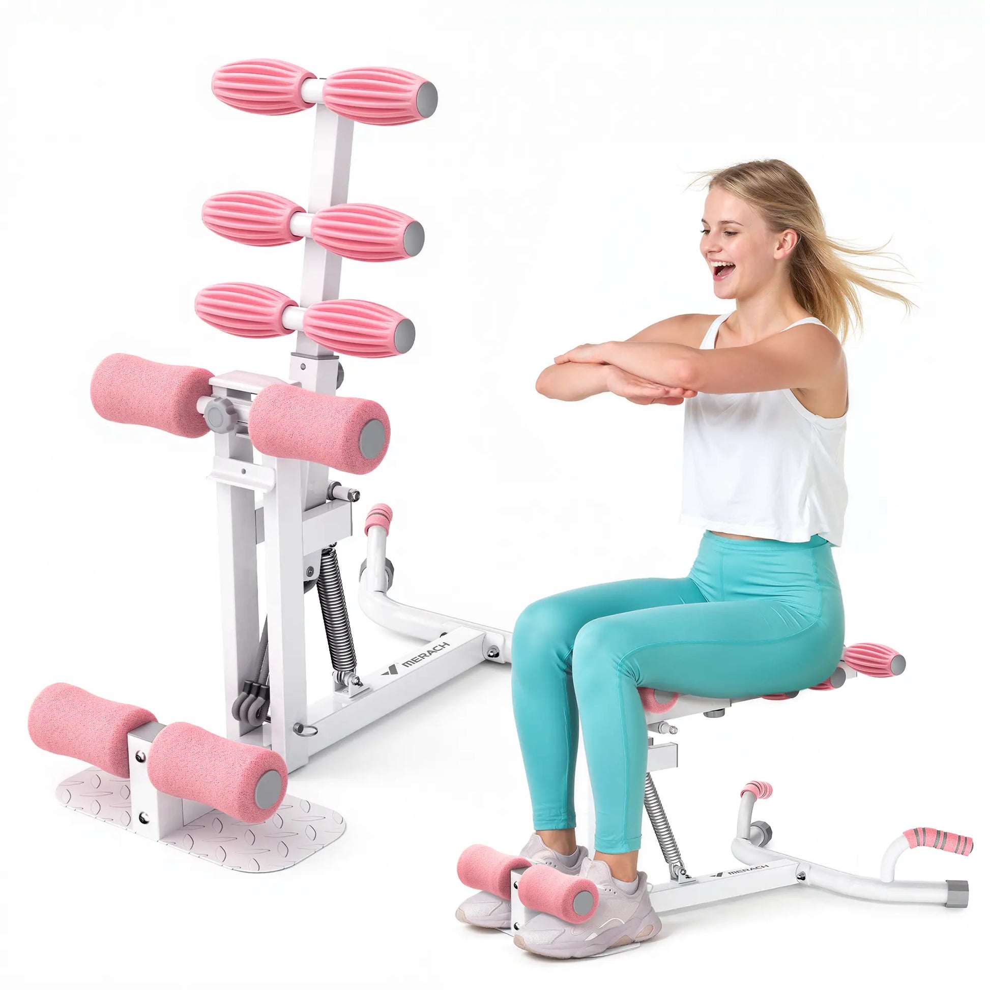 Merach Deep Squat Machine, Multi Level Adjustable Structure with 300Lbs Weight Capacity, Versatile Gear for Abs Glutes Legs Arms Shaping, Practical Sit up Push up Workout Tools, Fitness Equipment for Daily Home Gym Workouts Summervibes