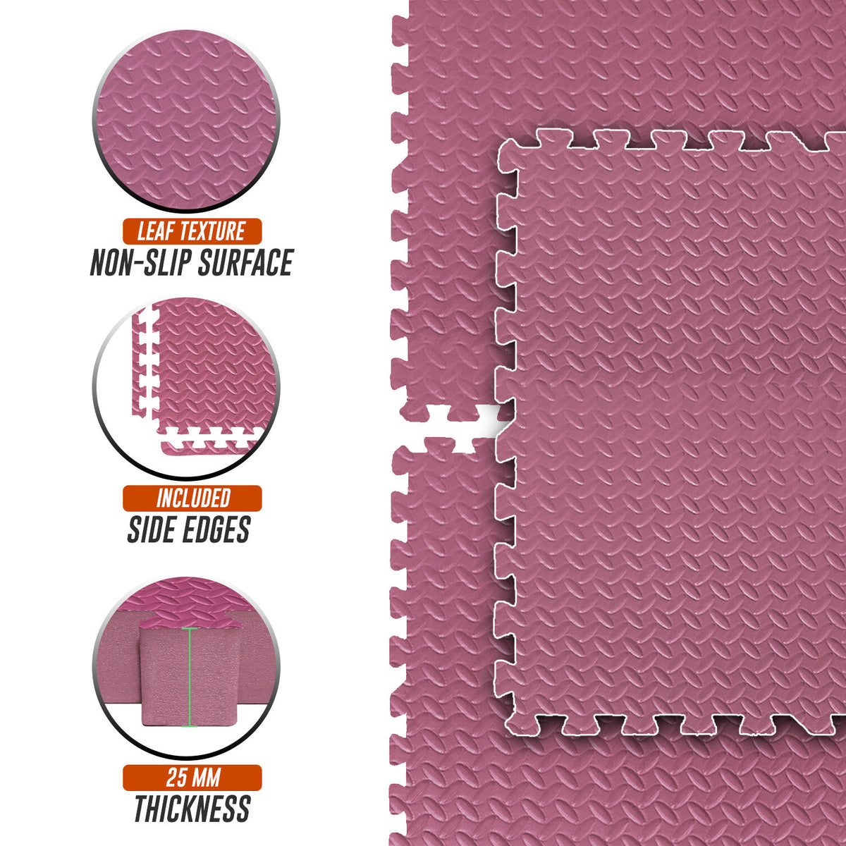 EVA INTERLOCKING FLOOR MATS SOFT FOAM GYM FLOORING MAT YOGA TILES 25 MM 60X60Cm - Top Beat Cart