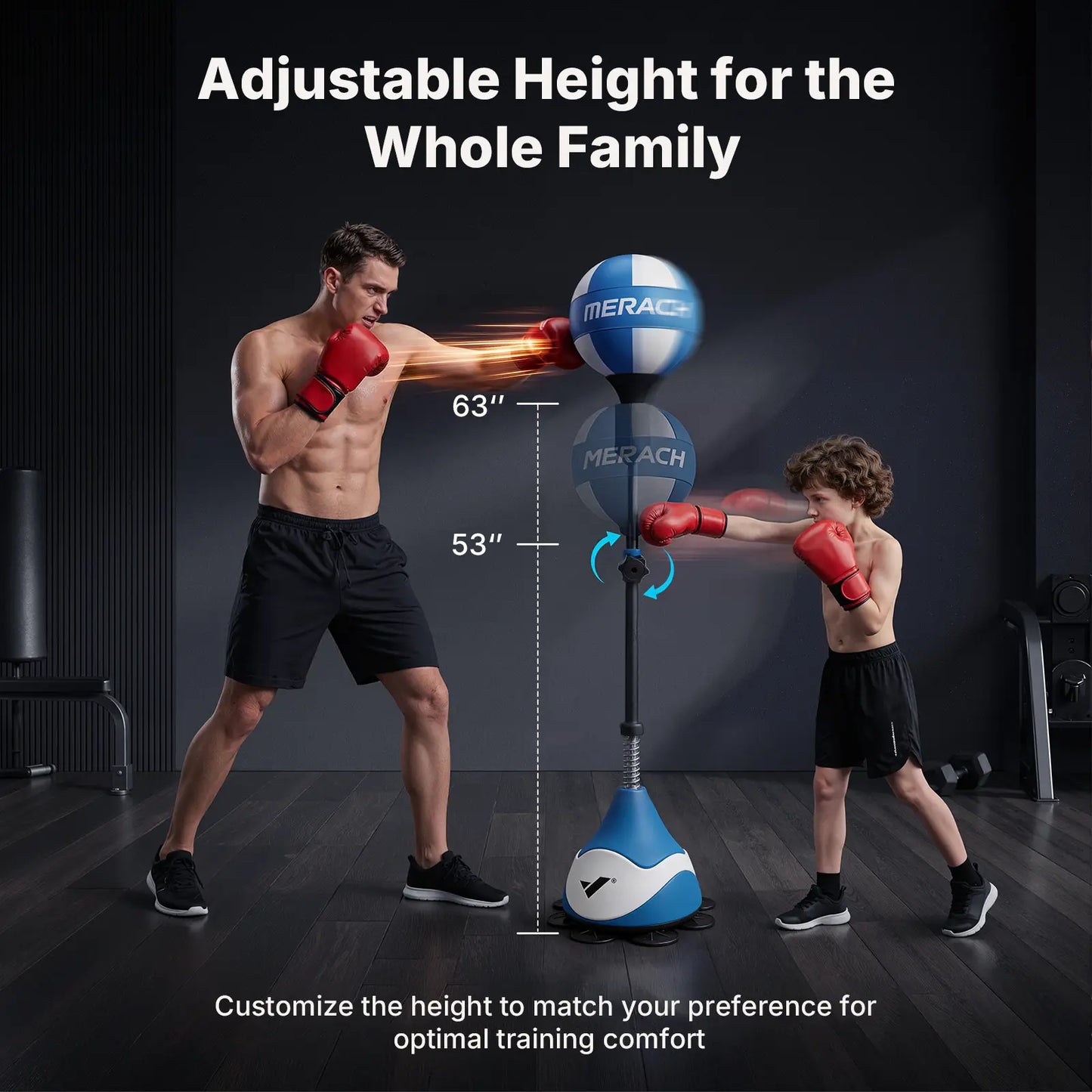 Merach Boxing Bag Punching Bag with Stand Height Adjustable - Speed Bag for Training, Boxing Equipment, Stress Relief & Fitness Boxing Equipment Summervibes