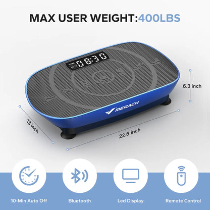 Merach Vibration Plate Exercise Machine, Compact Design with Lymphatic Drainage, High Frequency for Low Impact Full Body Workout, 400Lbs Capacity for Home Gym Workout Equipment Summervibes