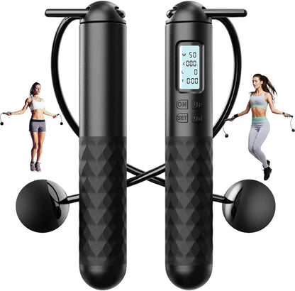 Smart Gravity Ball Jump Rope - Cordless Skipping with Digital Counter, Adjustable Weight for Home/Gym Workouts