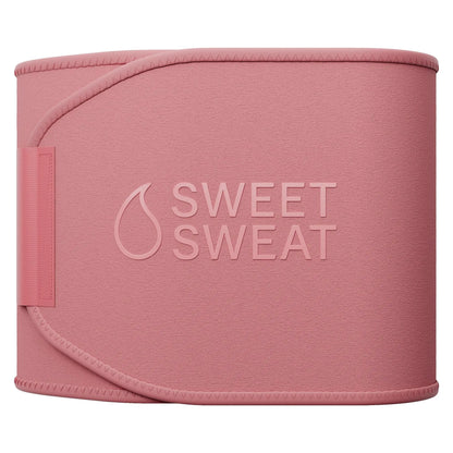 Sweet Sweat Ab Trainer for Women and Men - Sweat Band Waist Trainer Belt for High Intensity Training and Gym Workouts, 5 Adjustable Sizes - Black/Pink