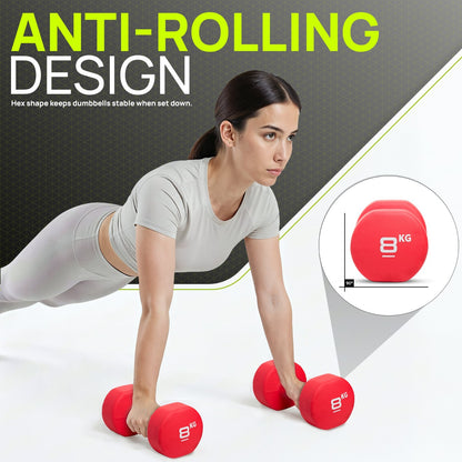 Neoprene Dumbbells Hand Weights Pair Exercise Iron Set Home Gym Fitness Aerobic - Top Beat Cart