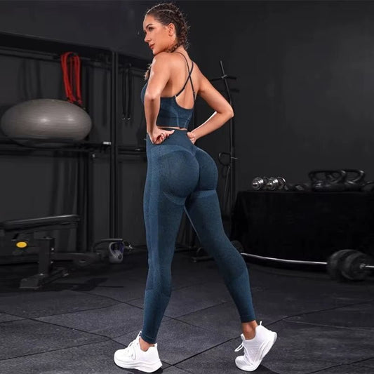 2 Pieces Women'S Tracksuit Seamless Yoga Set Workout Sportswear Gym Clothing High Waist Leggings Fitness Sports Suits - Top Beat Cart