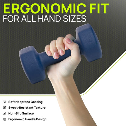 Neoprene Dumbbells Hand Weights Pair Exercise Iron Set Home Gym Fitness Aerobic - Top Beat Cart