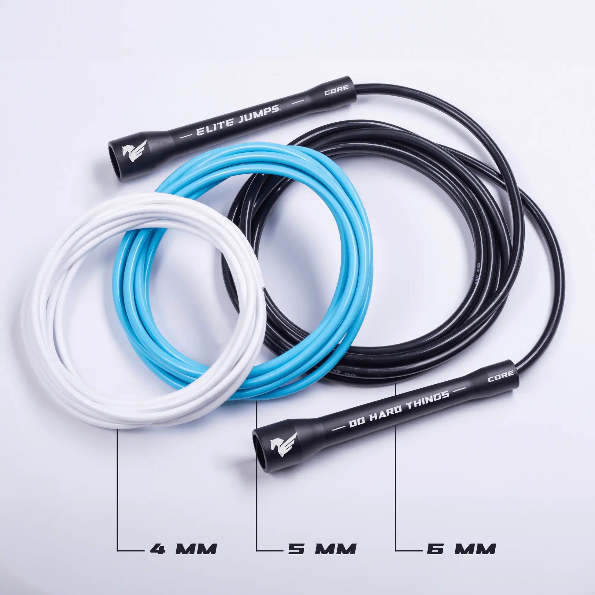 Elite Jumps Do Hard Things 6Mm PVC Jump Ropes for Fitness - Indoor/Outdoor Adjustable Boxing Jump Rope W/ Unbreakable Handles & Ultra-Durable Non-Kinking PVC - Skipping Rope for Men & Women & Boxer Rope Jump Rope