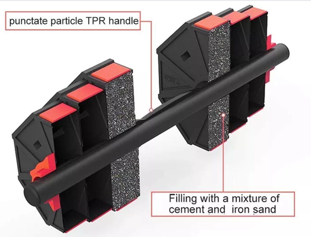 Exersci Adjustable Dumbbell Hex Premium Set 20Kg - 40Kg Kettlebell Option