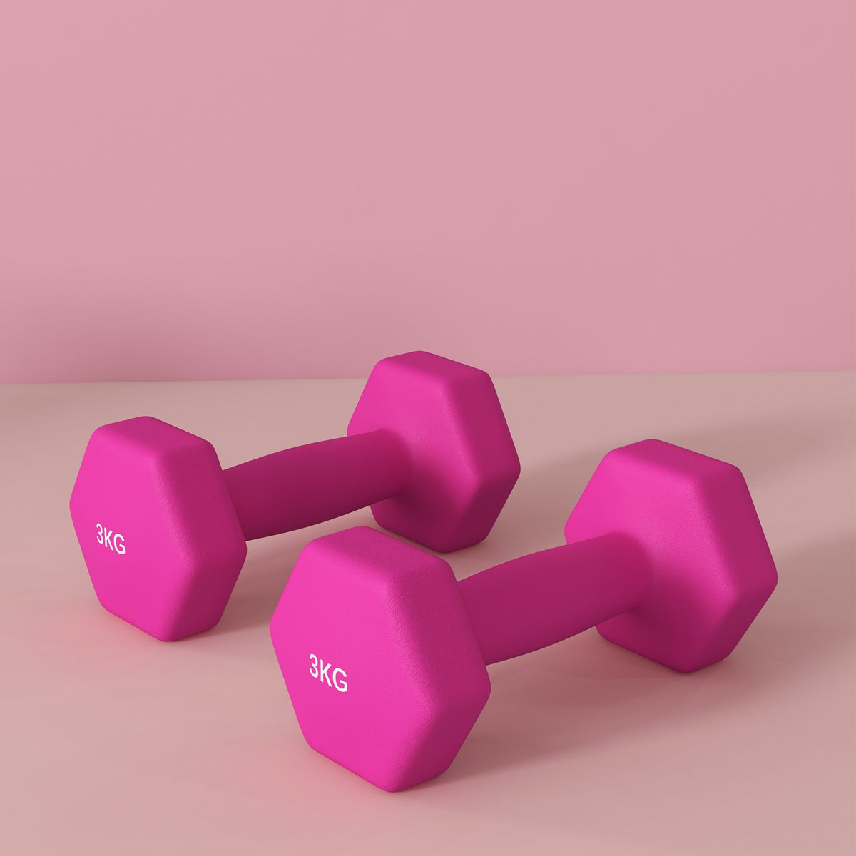 Set of 6 Dumbbells, Hexagonal Weights Pair, 2 X 3Kg, 2 X 4Kg, 2 X 5Kg - Top Beat Cart