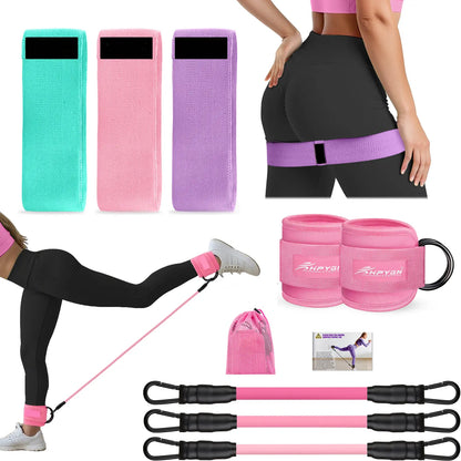 HPYGN Ankle Resistance Bands, Ankle Bands for Working Out with Cuffs, Resistance Bands for Leg Butt Training Workout Equipment for Kickbacks Hip Gluteus Training Exercises, Ankle Strap with Exercise Bands