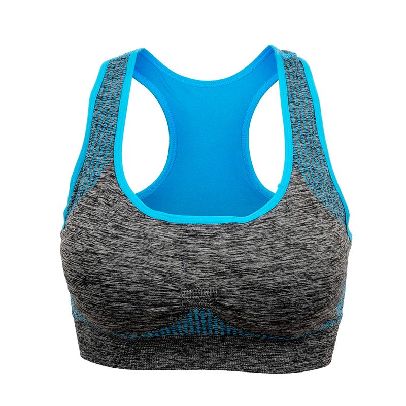 Shockproof Quick Dry Sports Crop Top Women Padded Gather Yoga Bra Push up Gym Running Seamless Workout Fitness Bra - Top Beat Cart