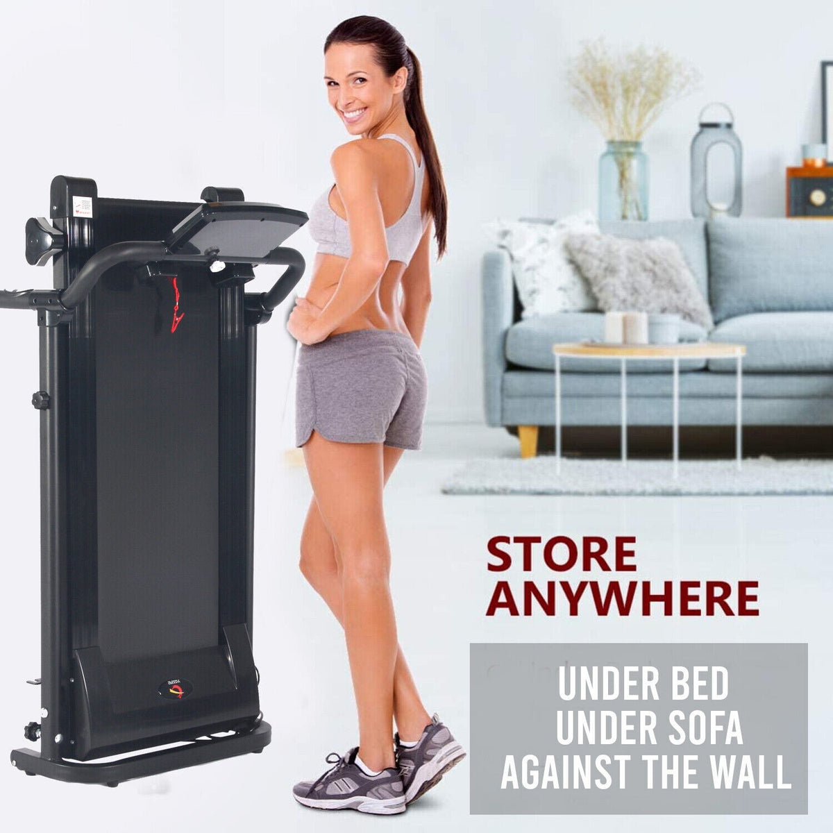 Treadmill Electric Running Walking Machine Manual 9% Incline Home Gym Folding UK - Top Beat Cart