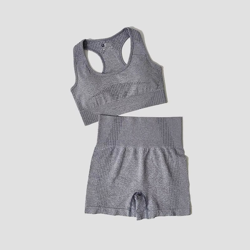 Women Seamless 2PCS Yoga Set Sports Bra High Waist Fitness Gym Shorts Gym Set Running Sportswear Workout Clothes Sports Suits - Top Beat Cart