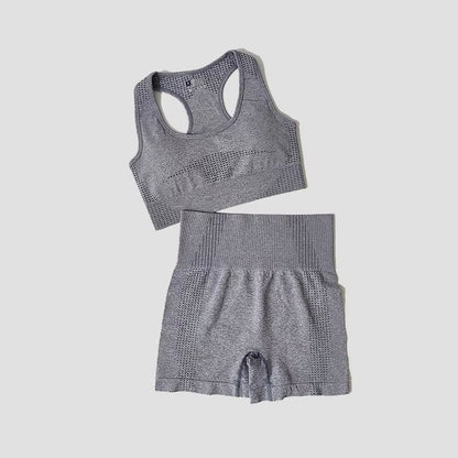 Women Seamless 2PCS Yoga Set Sports Bra High Waist Fitness Gym Shorts Gym Set Running Sportswear Workout Clothes Sports Suits - Top Beat Cart